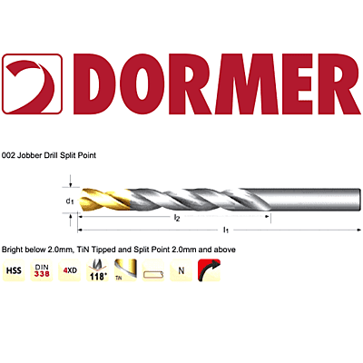 Dormer A002 Series Twist Drill