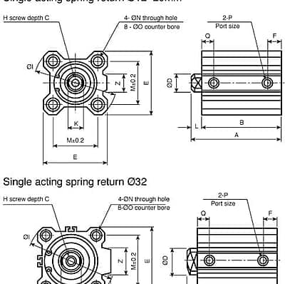SMC CQ2B32-50 Compact Cylinder