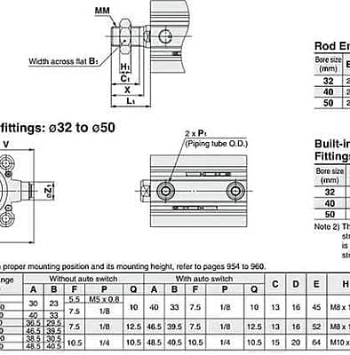 SMC CQ2B32-50 Compact Cylinder