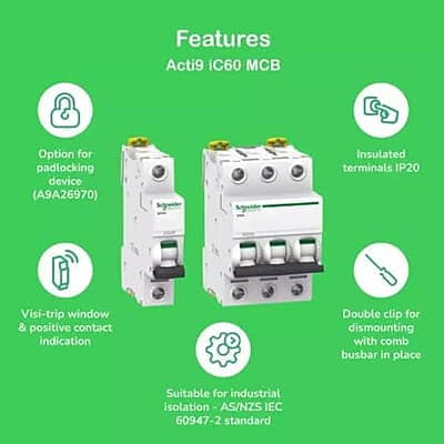 Schneider Electric Acti9 iC60N Miniature Circuit Breaker (MCB)